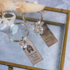 Schlüsselanhänger mit Gravur zum Einzug Wohnung/Haus