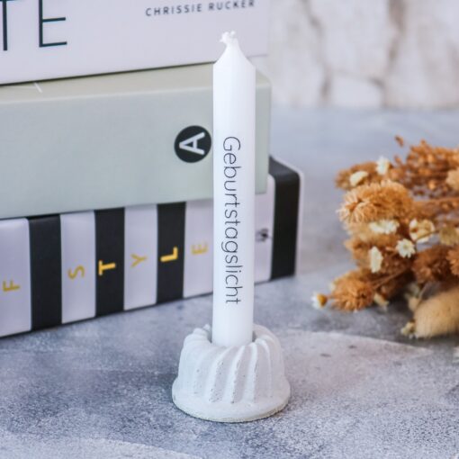 Mini Gugelhupf Beton + Mini Stabkerze Geschenk Give Away Geburtstag – Bild 3