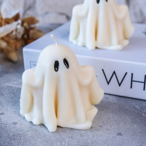 Geist Kerze aus Rapswachs Dekoration Herbst Halloween – Bild 3
