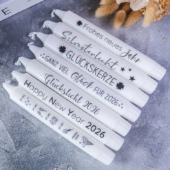Silvester Stabkerze Geschenk Give Away Neujahr Glücksbringer