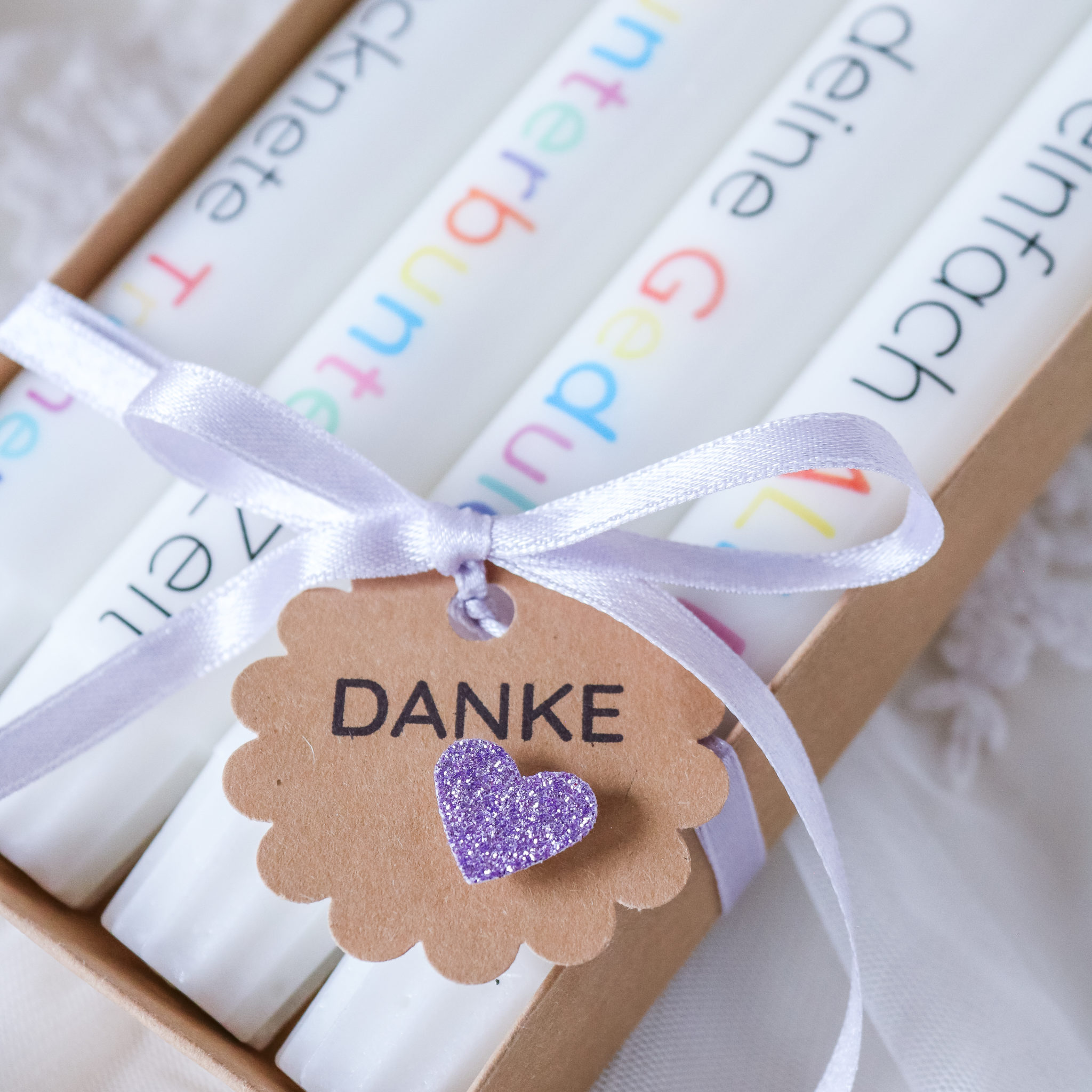 Geschenkset Erzieherin mit 4 Stabkerzen Geschenk Give Away Kindergarten