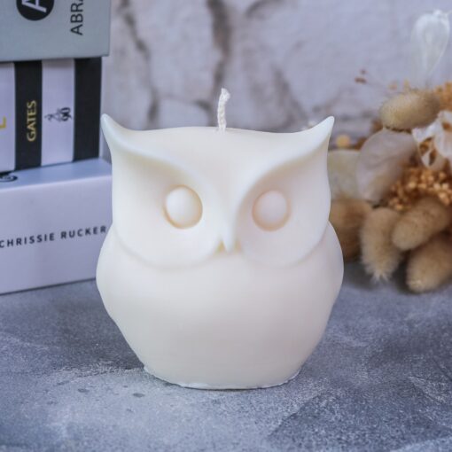 Handmade Kerze Große Eule Rapswachs Deko Interior Hygge – Bild 5