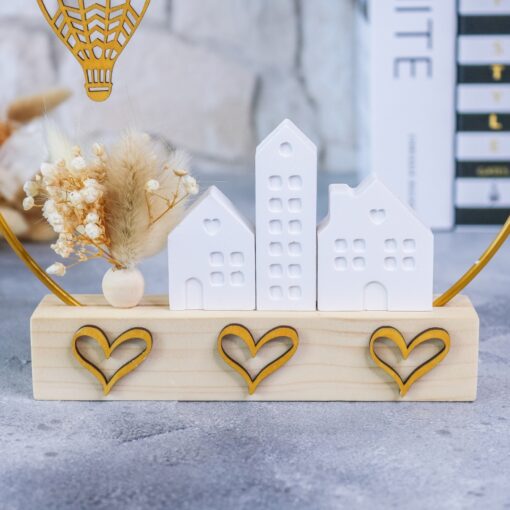 Hoop Dekokranz Metallring mit Haus und Trockenblumen - Deko Hygge - Einzugsgeschenk – Bild 13
