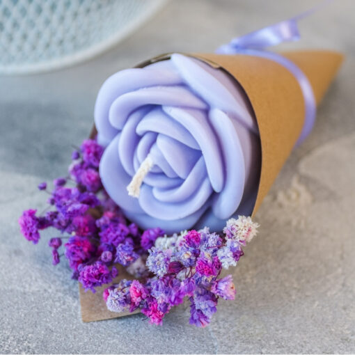 Blumenstrauss Rose Kerze Rapswachs - Geschenk Mama Geburtstag Muttertag – Bild 5