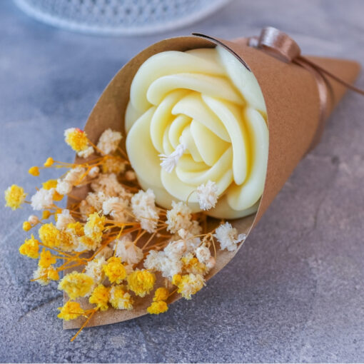Blumenstrauss Rose Kerze Rapswachs - Geschenk Mama Geburtstag Muttertag – Bild 8