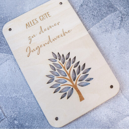 Geldgeschenk Verpackung aus Holz - Jugendweihe - Geschenkidee – Bild 3