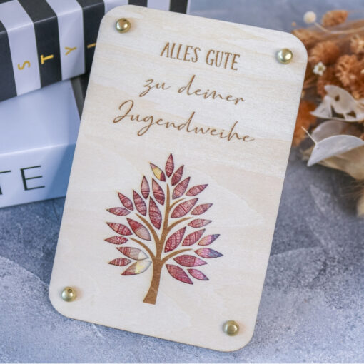Geldgeschenk Verpackung aus Holz - Jugendweihe - Geschenkidee