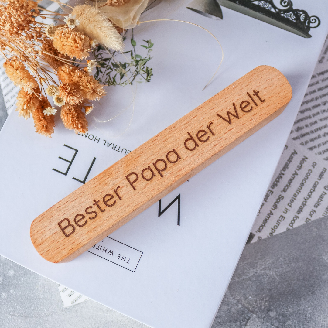 Kugelschreiber mit Etui & Gravur - personalisiert mit Name - Geschenk Papa Vatertag – Bild 4