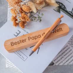Kugelschreiber mit Etui & Gravur - personalisiert mit Name - Geschenk Papa Vatertag – Bild 6