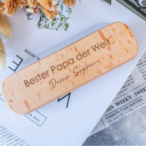 Kugelschreiber mit Etui & Gravur - personalisiert mit Name - Geschenk Papa Vatertag Abschied Schule – Bild 4