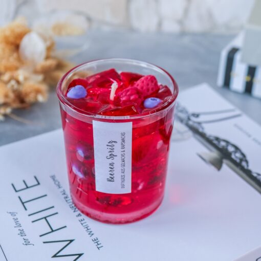 Duftkerze Getränke Kerze Beeren Spritz mit Eiswürfeln - aus Rapswachs und Gelwachs – Bild 2