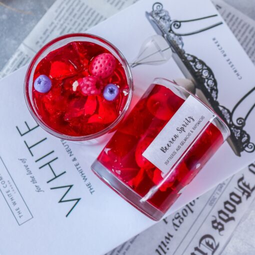 Duftkerze Getränke Kerze Beeren Spritz mit Eiswürfeln - aus Rapswachs und Gelwachs – Bild 5