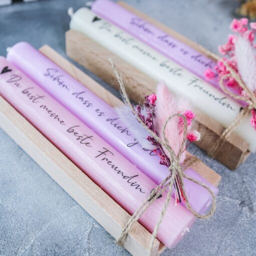 Beste Freundin Stabkerze Geschenkset mit Kerzenständer - Geburtstag - Danke sagen – Bild 2
