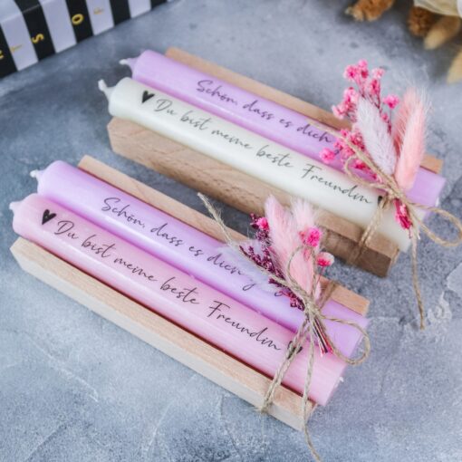 Beste Freundin Stabkerze Geschenkset mit Kerzenständer - Geburtstag - Danke sagen – Bild 3