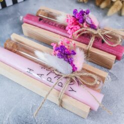 Geschenkset Geburtstag mit Kerze und Reagenzglas für Geld
