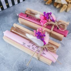 Geschenkset Geburtstag mit Kerze und Reagenzglas für Geld