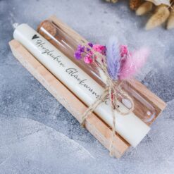 Geschenkset Geburtstag mit Kerze und Reagenzglas für Geld