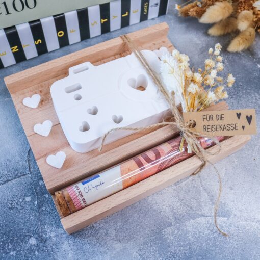 Reisekasse Geschenkset mit Reagenzglas Geschenk Hochzeit Brautpaar – Bild 4
