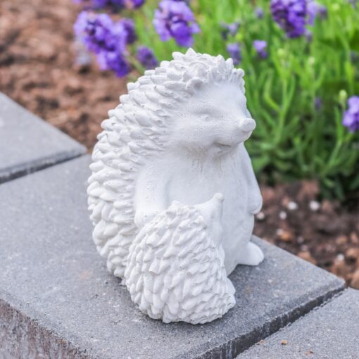 Igel Mama und Kind aus Beton