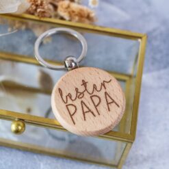 Schlüsselanhänger bester Papa Holz