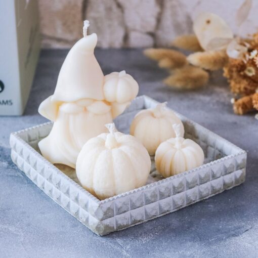 Deko Set Herbst mit quadratischem Tablett aus Beton – Bild 2