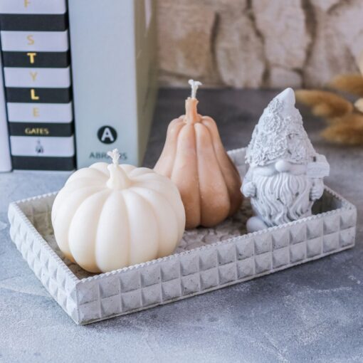 Deko Set Herbst mit eckigem Tablett aus Beton – Bild 4