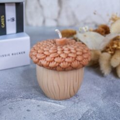 Eichel Kerze Herbst - handgemacht aus Rapswachs - Deko Halloween