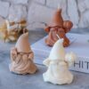 Wichtel Kerze Herbst - handgemacht aus Rapswachs - Deko Halloween