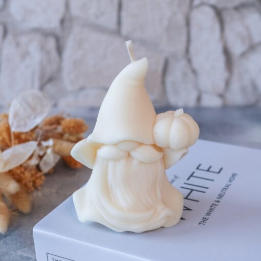 Wichtel Kerze Herbst - handgemacht aus Rapswachs - Deko Halloween – Bild 8