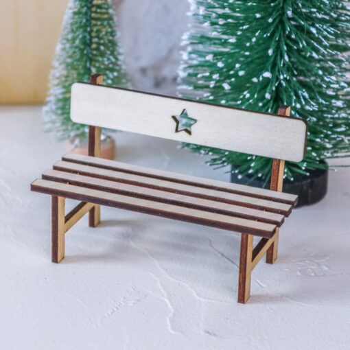 Bank aus Holz für Wichtel Zubehör Wichtelhaus Wichteltür – Bild 5