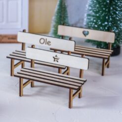 Bank aus Holz für Wichtel Zubehör Wichtelhaus Wichteltür