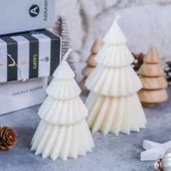 Gedrehter Tannenbaum Kerze Rapswachs Geschenkidee Winter Weihnachten