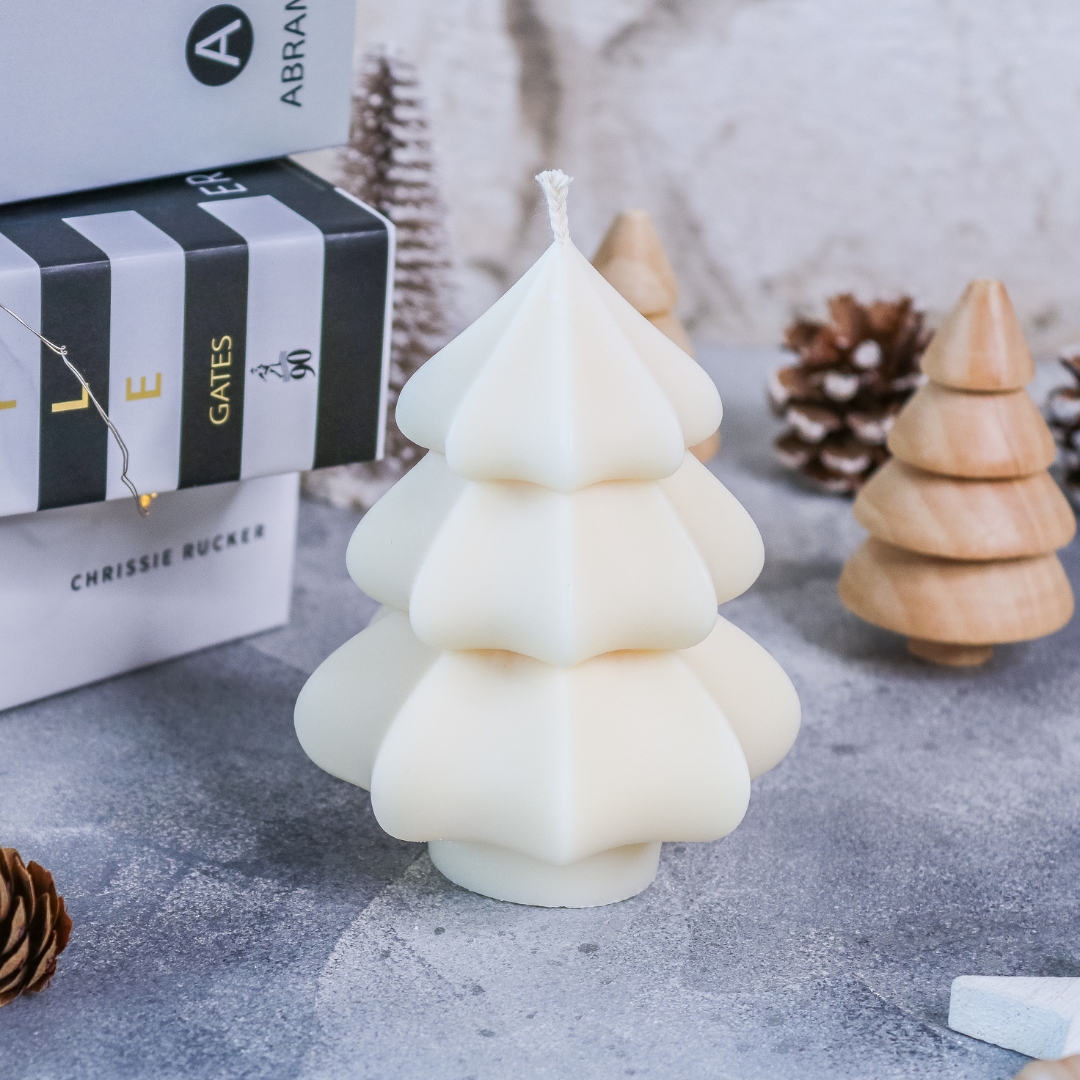 Süßer Tannenbaum Kerze Rapswachs Geschenkidee Winter Weihnachten – Bild 2