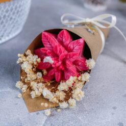 Blumenstrauss Weihnachtsstern Kerze aus Rapswachs - Geschenk Weihnachten Mitbringsel