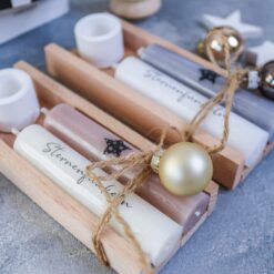 Sternenfunkeln Geschenkset Winter Weihnachten mit Stabkerze - Farbauswahl