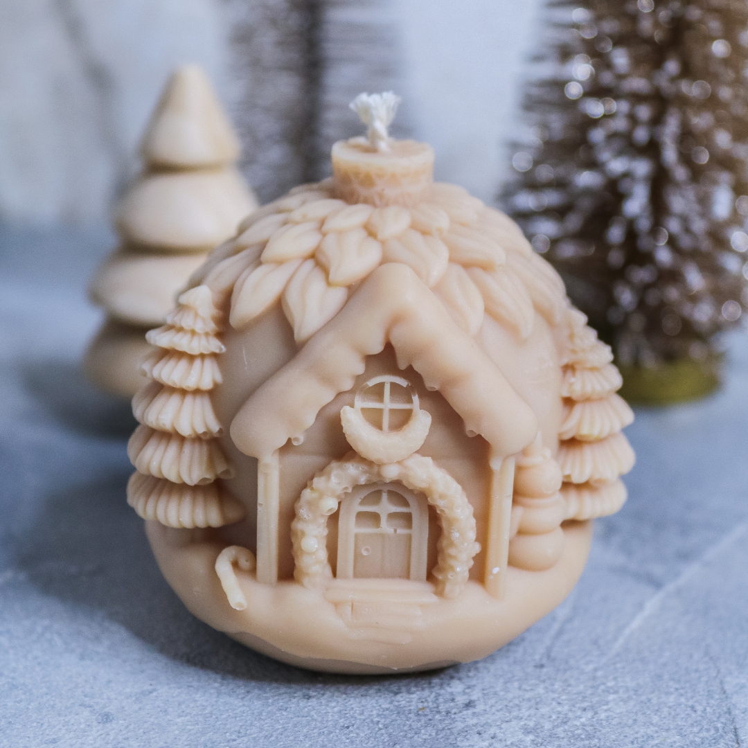 Weihnachtsksugel Kerze Rapswachs Geschenkidee Winter Weihnachten – Bild 4