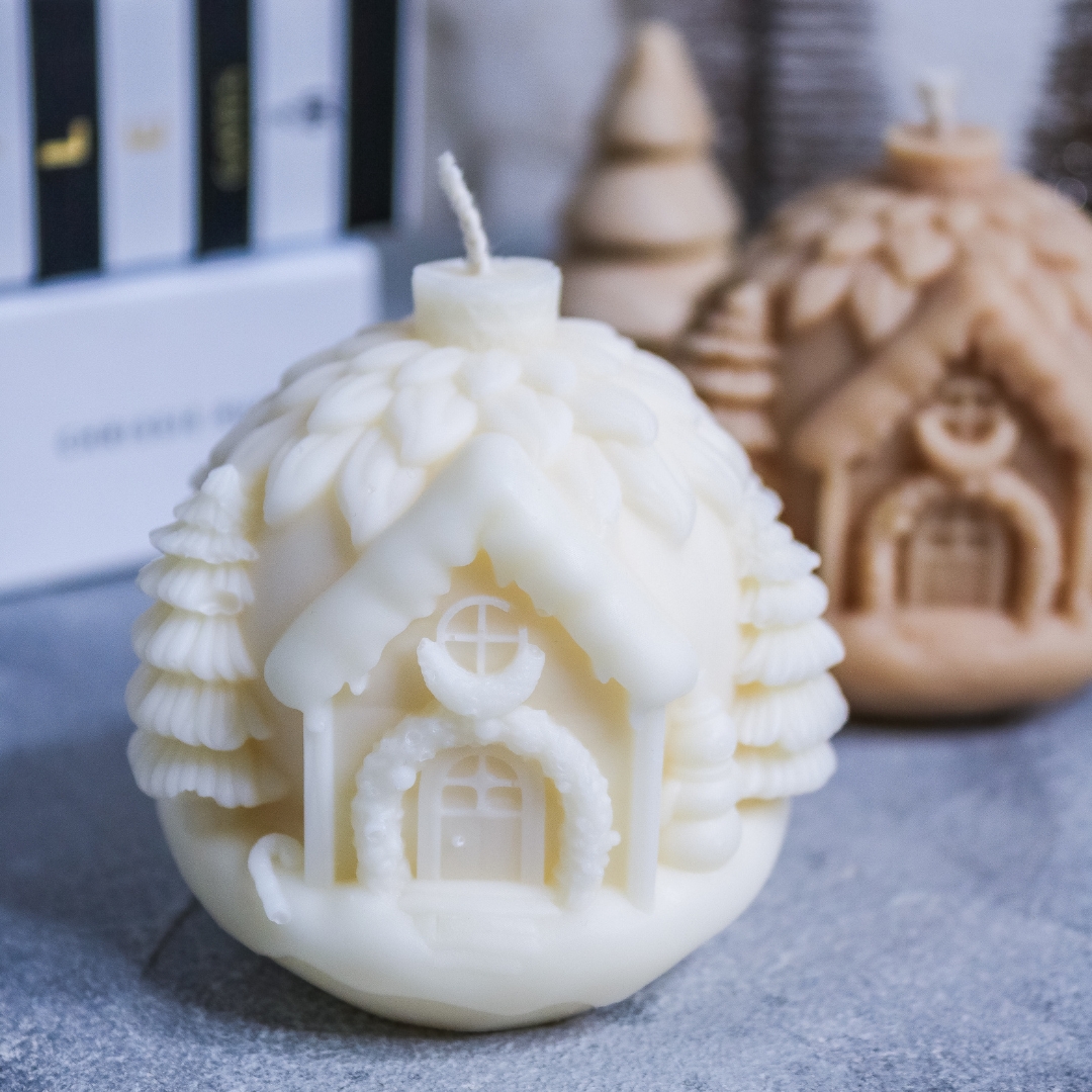 Weihnachtsksugel Kerze Rapswachs Geschenkidee Winter Weihnachten – Bild 2