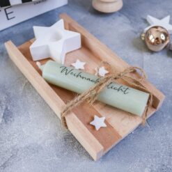 Geschenkset Weihnachtslicht mit Stabkerze & Kerzenständer