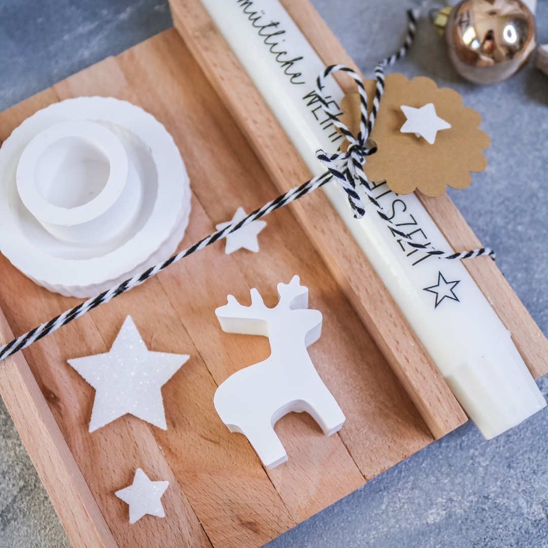 Weihnachtszeit Geschenkset Winter Weihnachten mit Stabkerze & Kerzenhalter – Bild 2