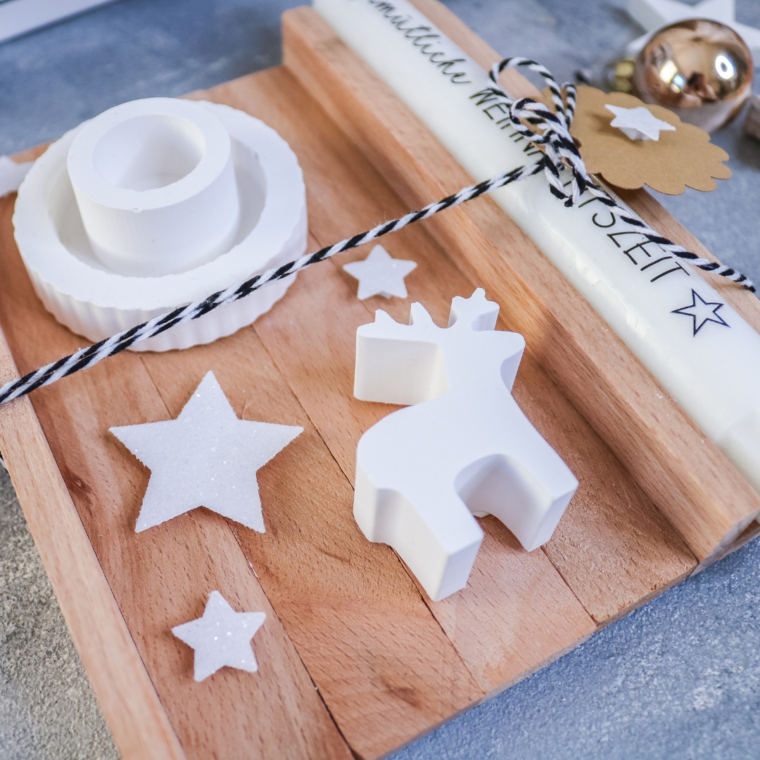 Weihnachtszeit Geschenkset Winter Weihnachten mit Stabkerze & Kerzenhalter – Bild 3