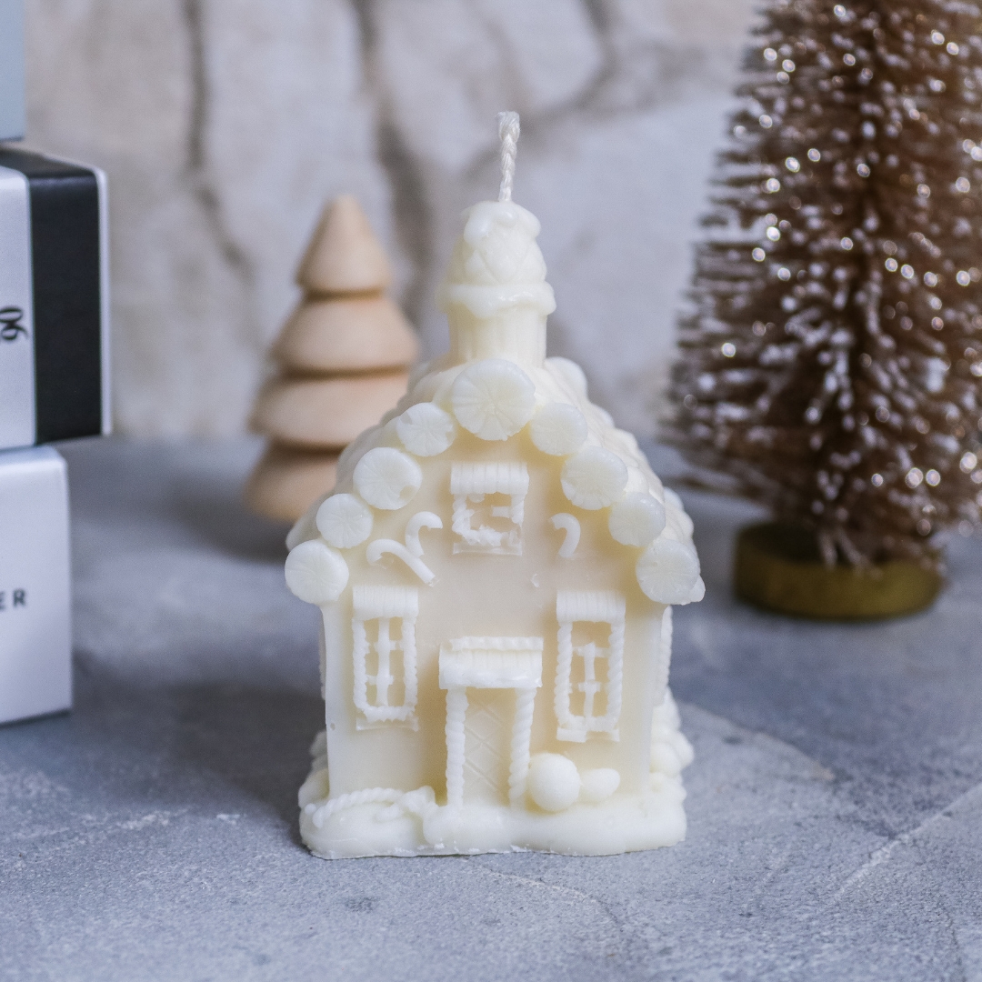 Winterhaus Kerze Rapswachs Geschenkidee Winter Weihnachten – Bild 5