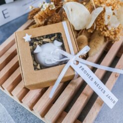 Kleines Geschenkset mit Mini Schwein Mitbringsel Geschenk Silvester Neujahr