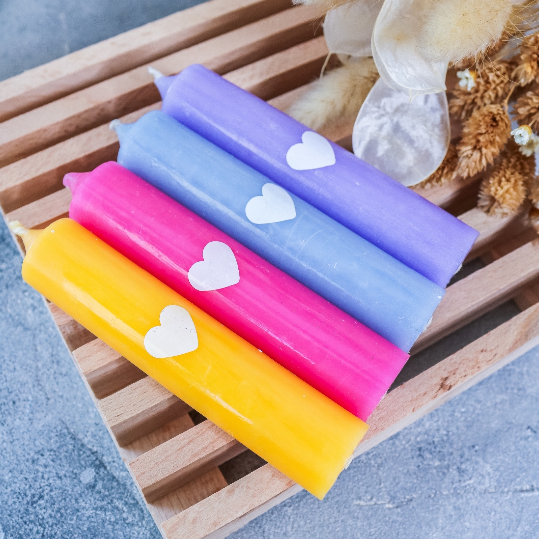 Herzlichen Glückwunsch Geschenkset mit Stabkerze und Herz Kerzenständer - Mitbringsel Geburtstag – Bild 6