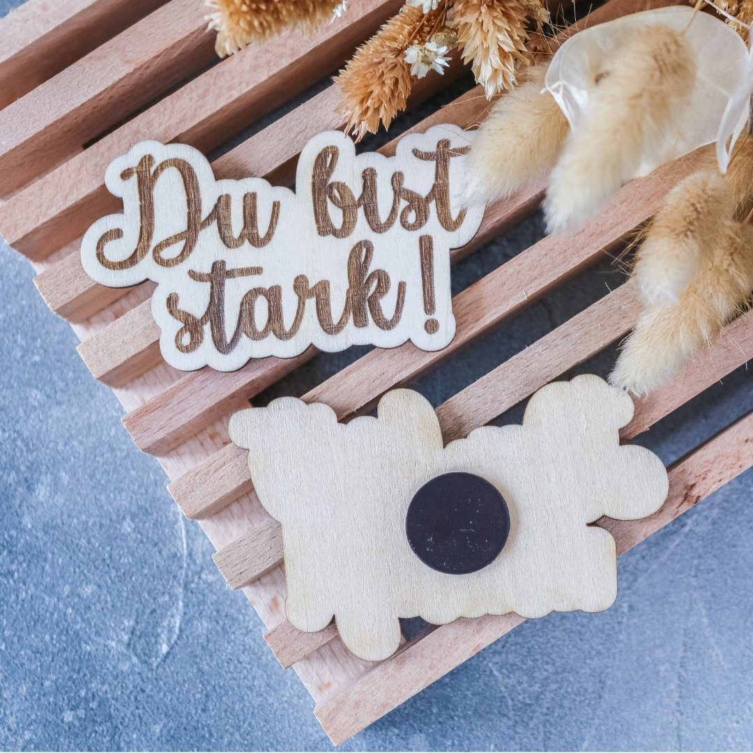 Magnet Holz mit Motivationsspruch - Geschenk Mitbringsel - Motivation Affirmation – Bild 16