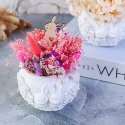 Vase mit Hase - dekoriert mit Trockenblumen - Deko Hygge Geschenk Mitbringsel Ostern Frühling
