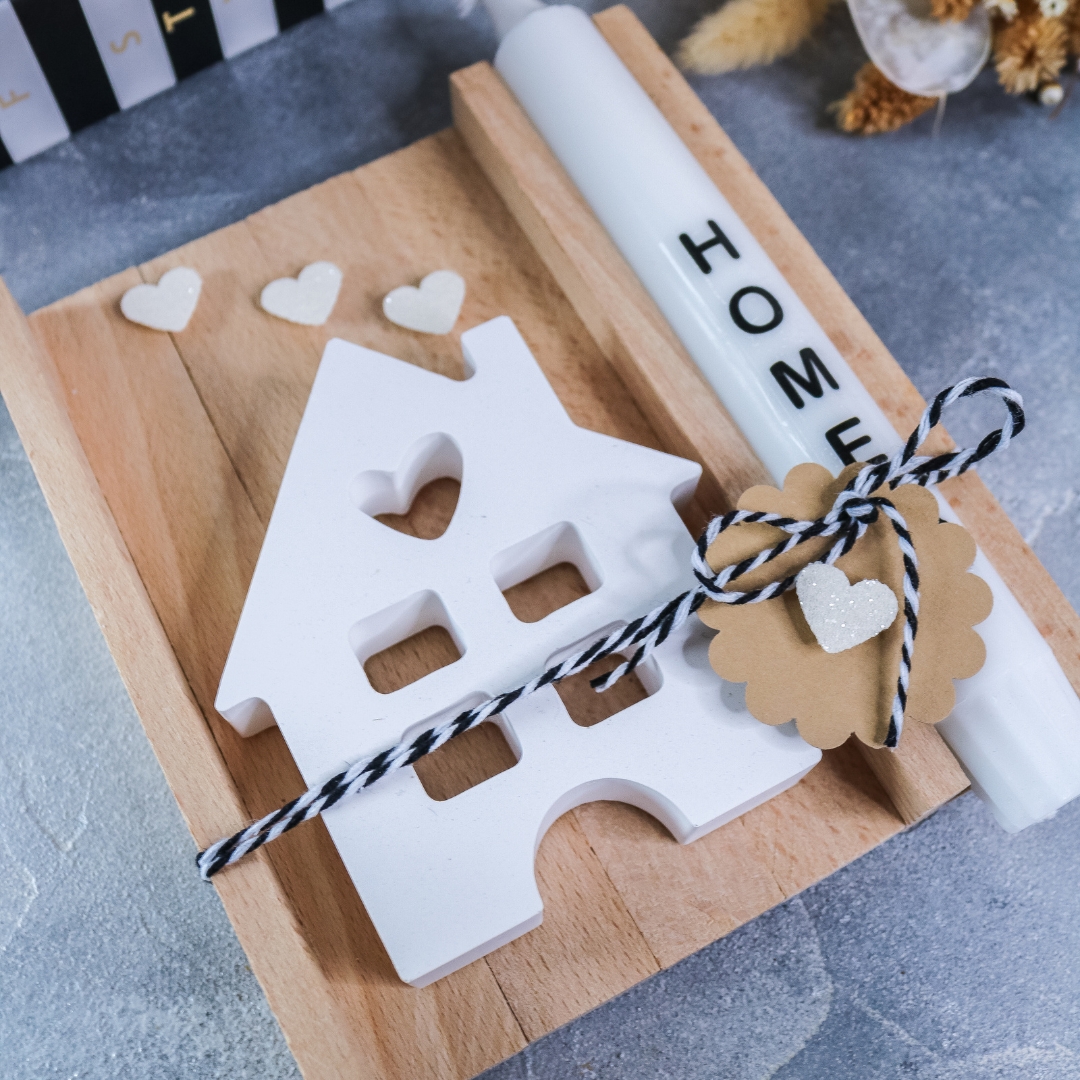 Einzug Geschenkset mit Stabkerze & Haus - Einzugsgeschenk Wohnung – Bild 3