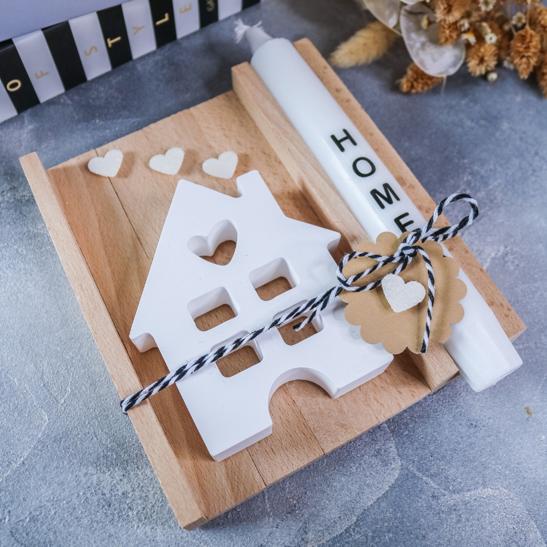 Einzug Geschenkset mit Stabkerze & Haus - Einzugsgeschenk Wohnung – Bild 4