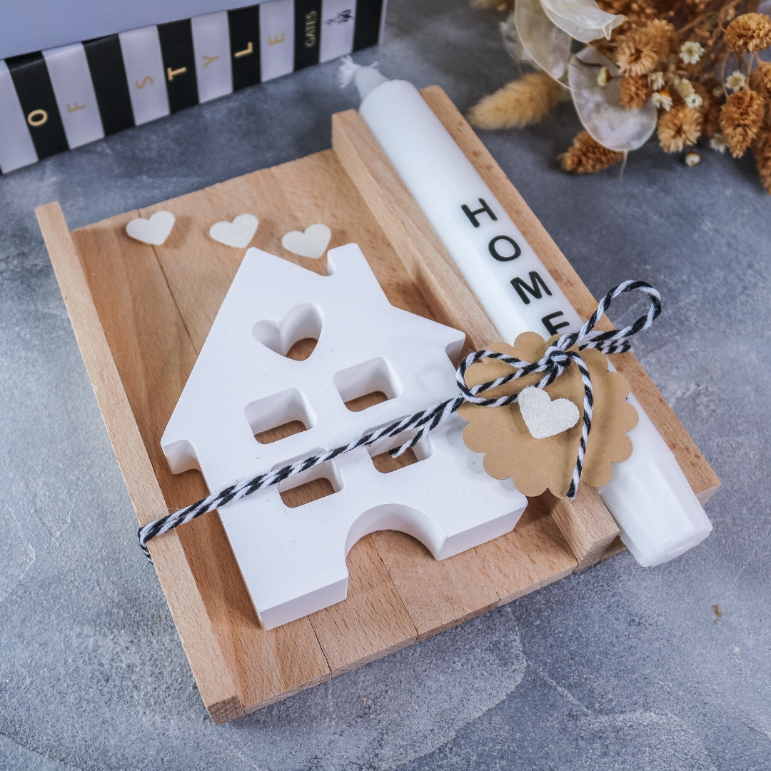 Einzug Geschenkset mit Stabkerze & Haus - Einzugsgeschenk Wohnung – Bild 6
