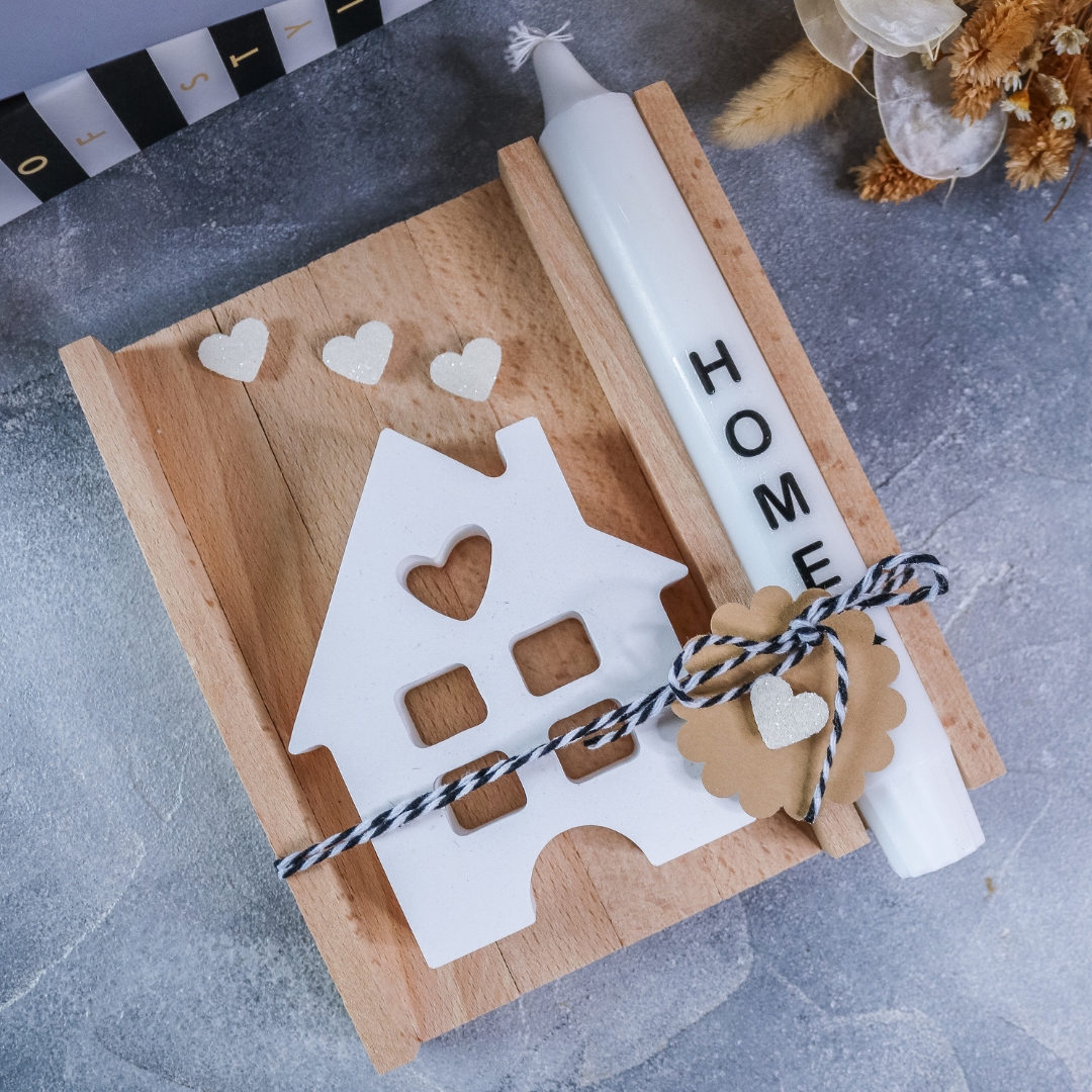 Einzug Geschenkset mit Stabkerze & Haus - Einzugsgeschenk Wohnung – Bild 7