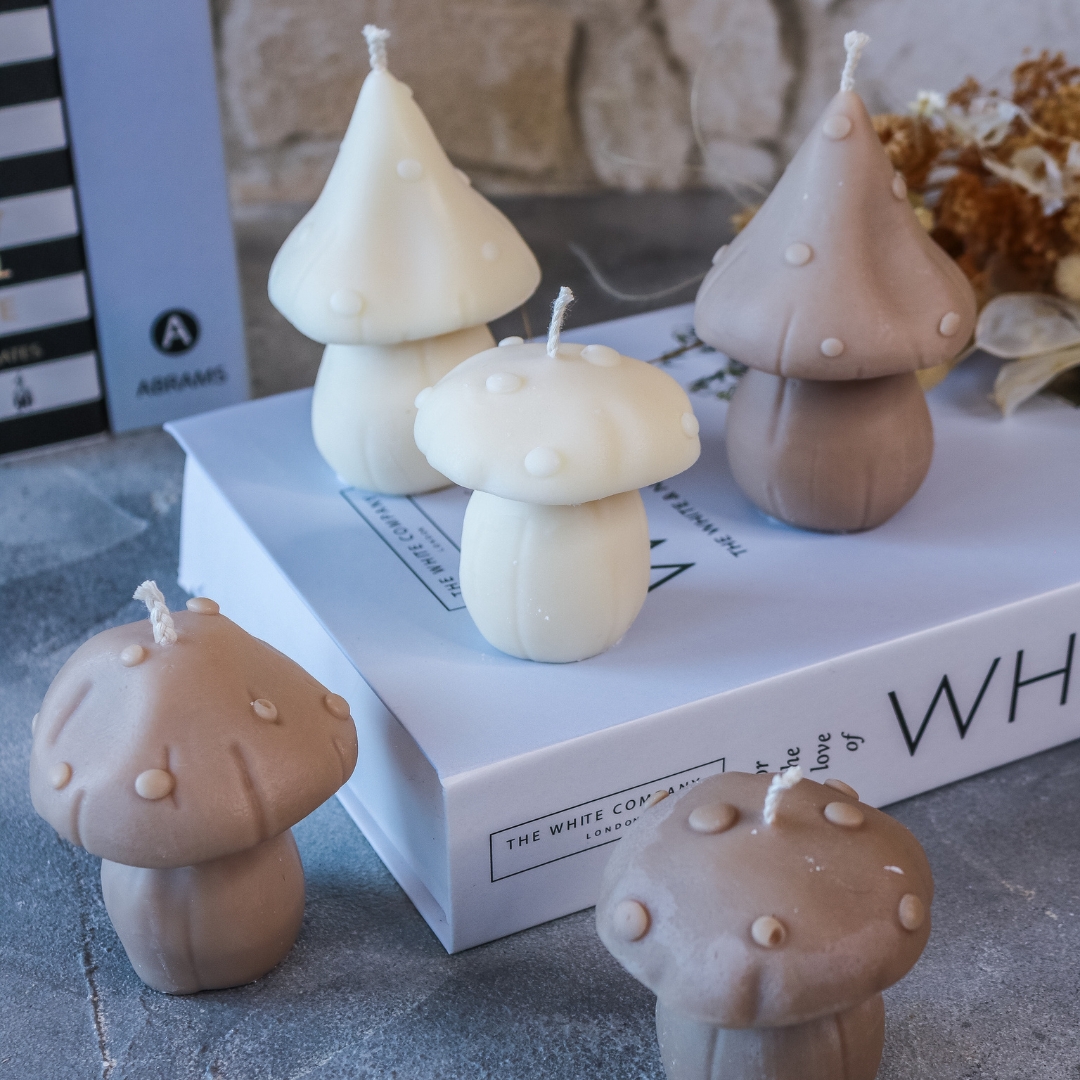Pilz Kerze Herbst - handgemacht aus Rapswachs - Deko Halloween – Bild 2